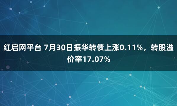 红启网平台 7月30日振华转债上涨0.11%，转股溢价率17.07%